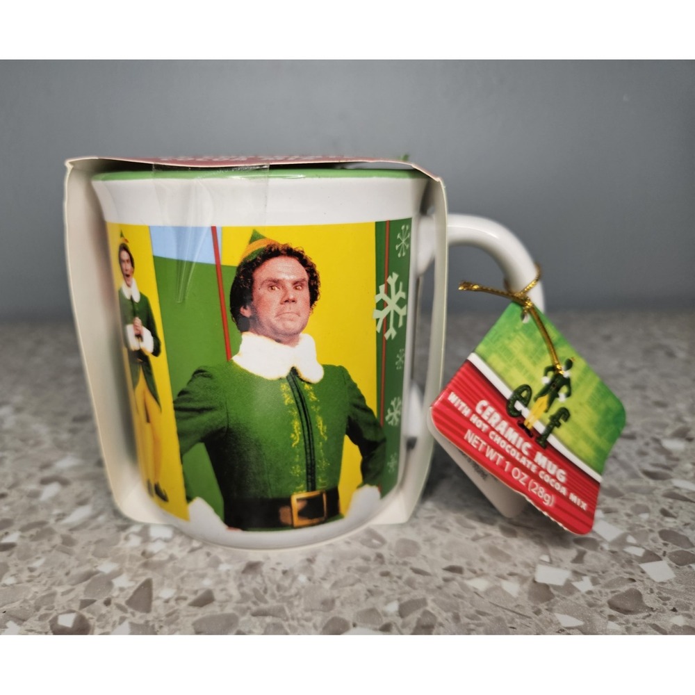 NEW Buddy Elf Mug Cotton Headed Ninny Muggins 10oz Ceramic Hot Coca Mix Galerie